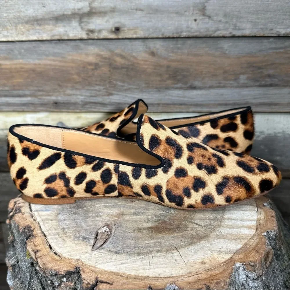 J.Crew Leopard Calf Hair Flats sz 6
